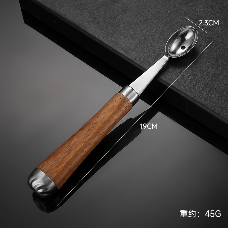 304 stainless steel fruit ball scoop, carving cutter, rosewood handle, household DIY platter tool