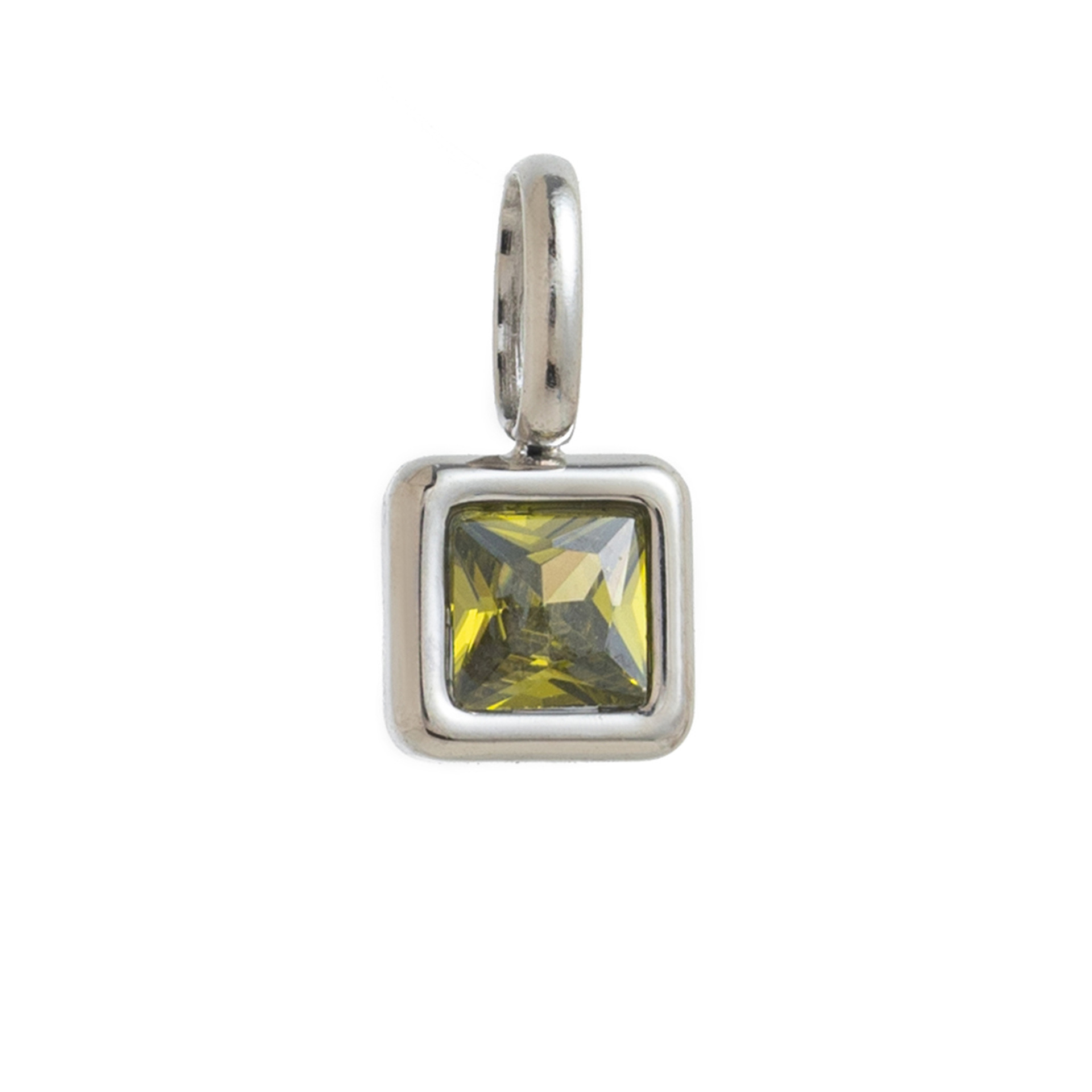 Colorful 12 birthstone pendant DIY accessory necklace for women twelve birthstone square colorful zircon pendant锁骨