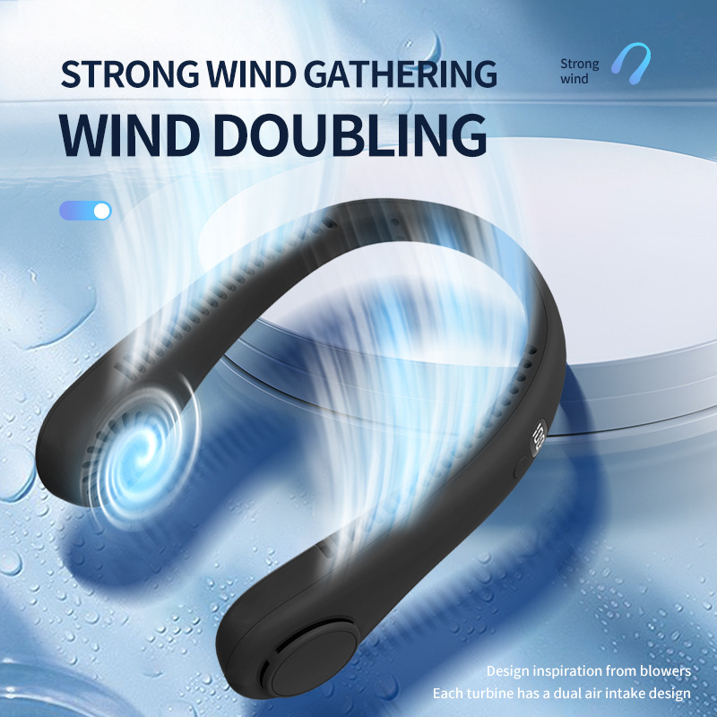 Neck Fan Bladeless Silicone Lazy Portable Fan Silent USB Charging Small Fan