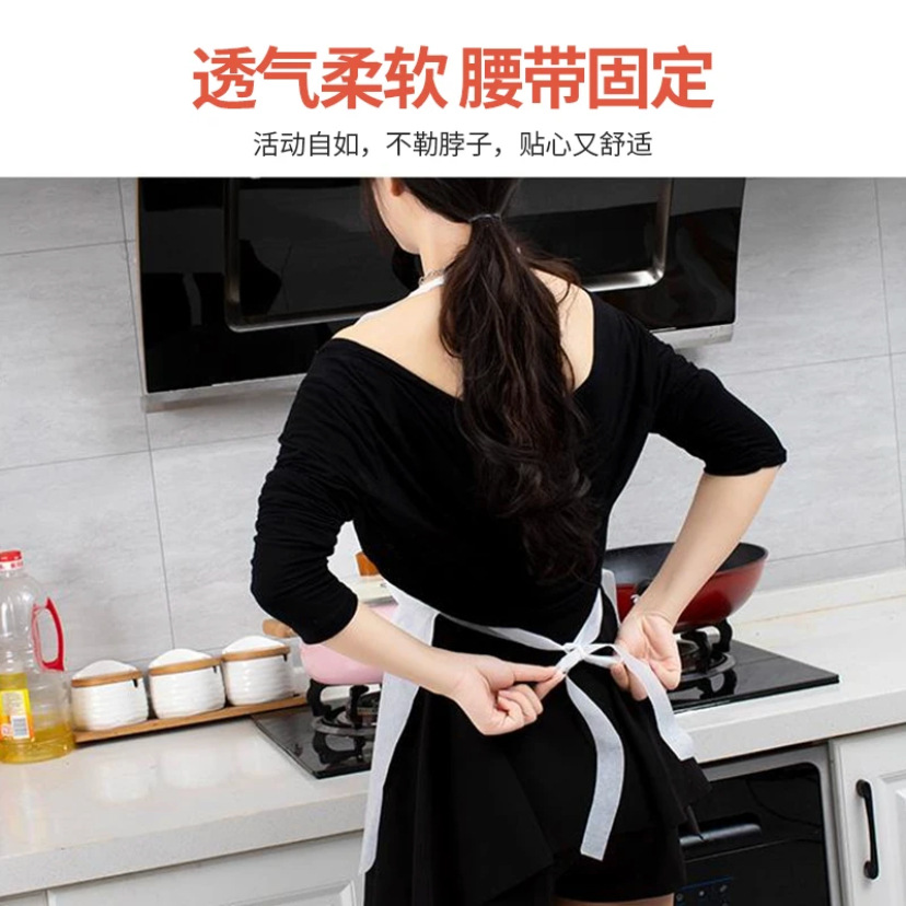 New disposable non-woven apron love breathable printed family dining eating barbecue restaurant cover apron