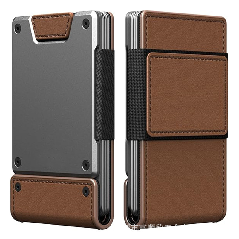 Metal Business Leather Wallet Pull-out Ultra-thin Money Clip Elite Men's Genuine Leather Card Holder Card Pack