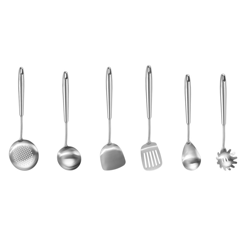 Stainless steel spatula, cookware, kitchen tools, household hanging hole soup spoon, slotted spoon, frying spatula, stir-fry spatula set