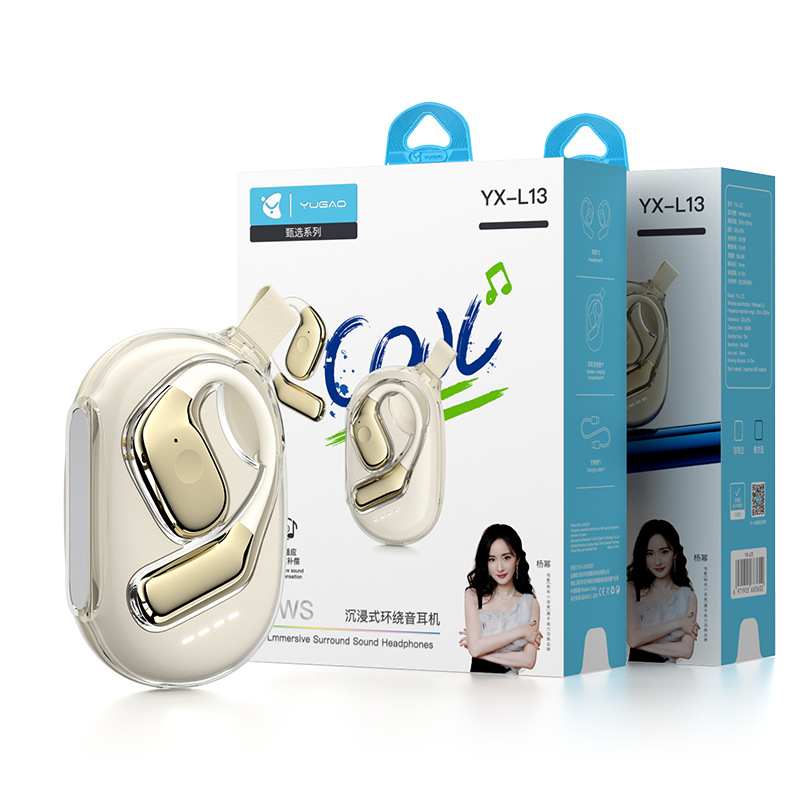 Yugao ear-hook dual-ear wireless Bluetooth earphones, long standby, not in-ear, comfortable to wear, for music and calls