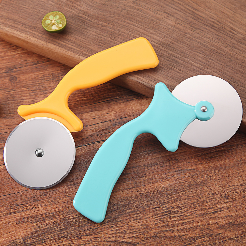 Stainless Steel Pizza Cutter Baking Tool Pancake Cutter Dough Divider Kitchen Round Rolling Knife