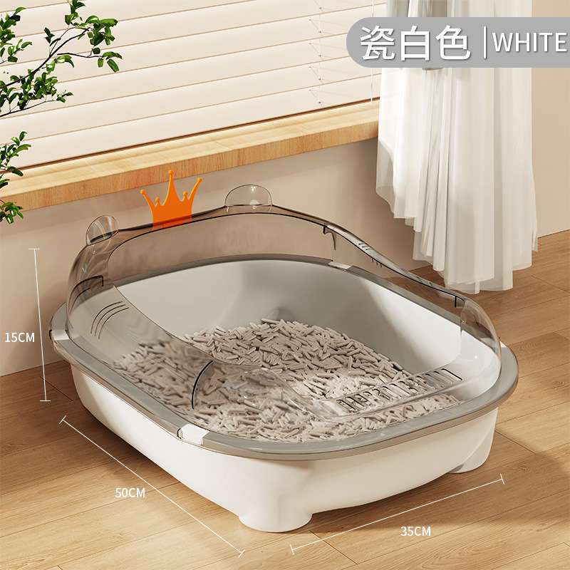 Extra Large Cat Litter Box, Anti-Splash Cat Toilet, Kitten Bathtub, Open Type Extra Large Cat Litter Box