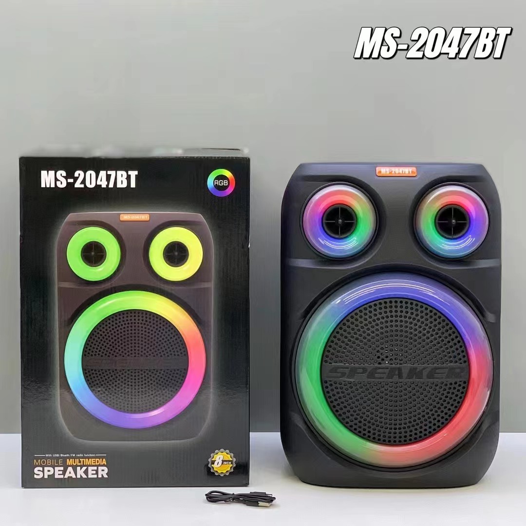 New 8-inch Bluetooth Speaker Outdoor Portable Subwoofer Handle Colorful Light Home K Song Wireless Speaker