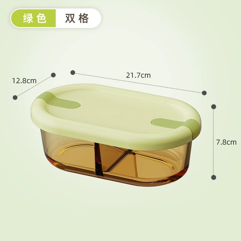 Glass lunch box, microwave-safe, student and office worker meal container, fresh-keeping box, partitioned sealed bento bowl