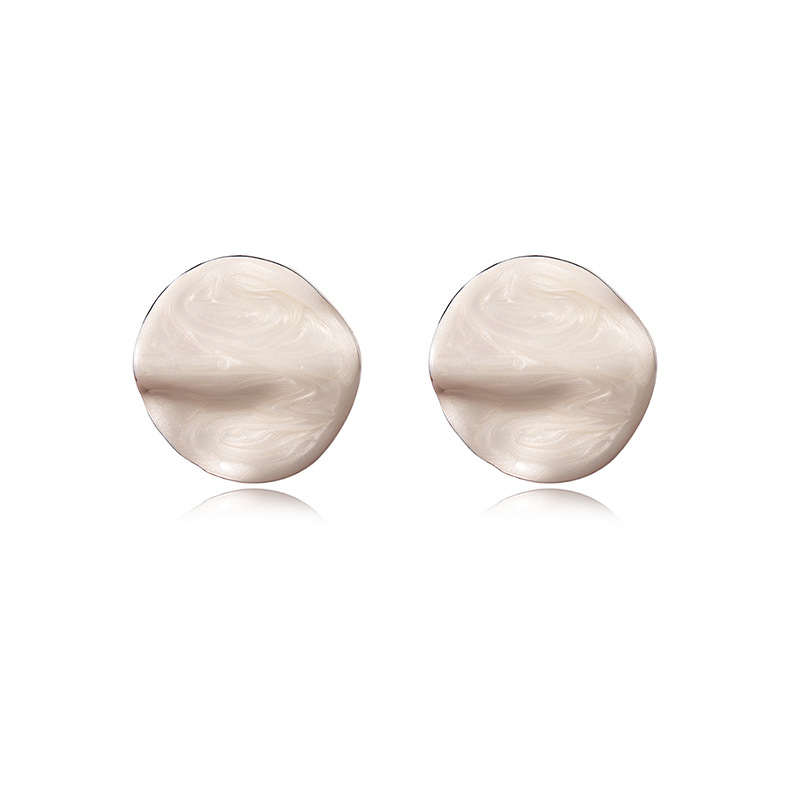 Exaggerated Oil-Drop Round Earrings Sweet Stud Earrings Simple Small Earrings for Women