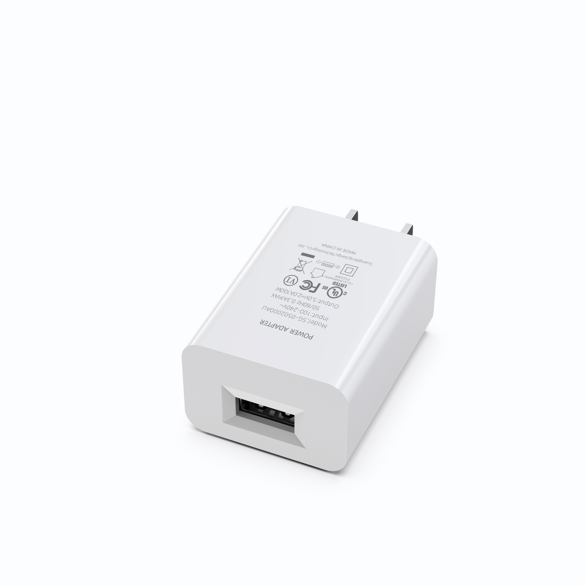 US standard 5V1A charger UL certified usb charging head FCC certified 5V2A white mobile phone charger