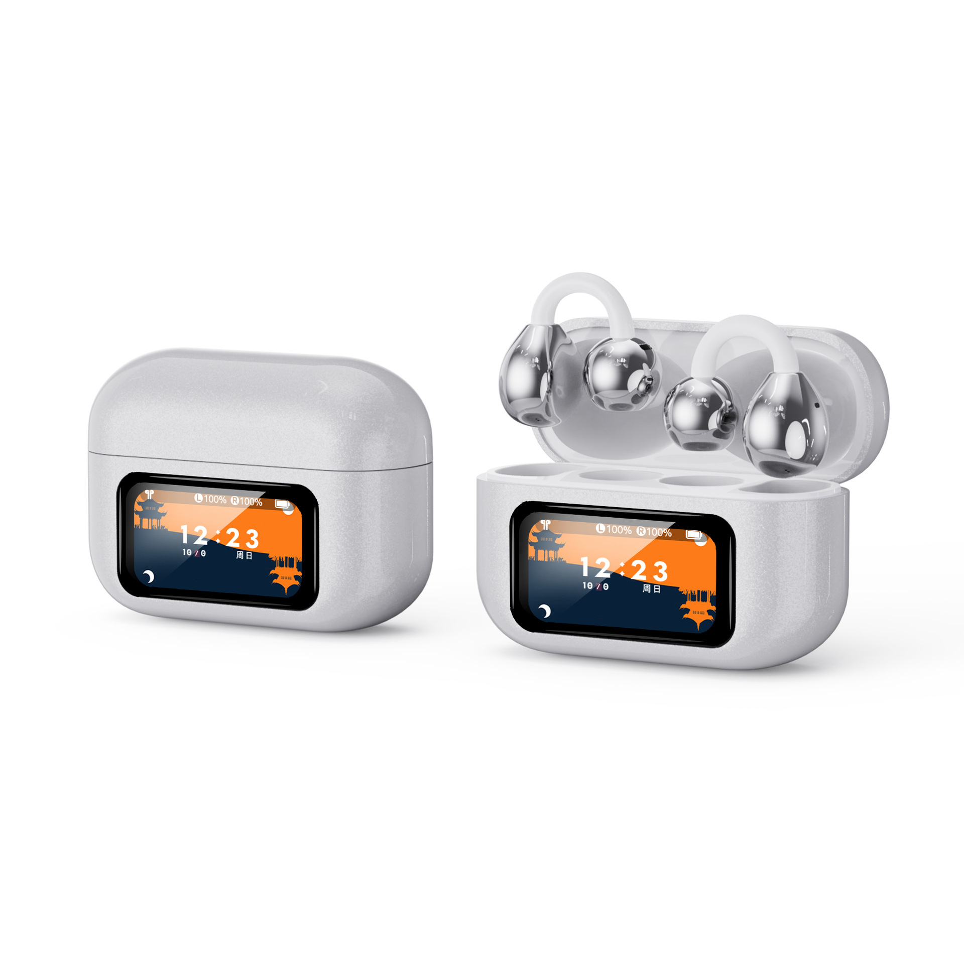 New XG42 Smart Translation Bluetooth Earphone OWS Clip-On Wireless Dual Ear Stereo HIFI Earphone