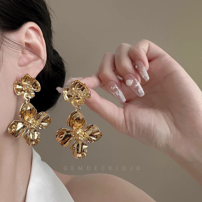 Full Diamond Long Tassel Earrings Exaggerated Long Stud Earrings Birthday Dinner Ear Accessories Ear Drops
