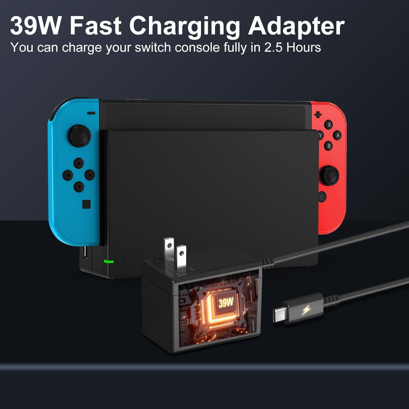 Compatible with Switch 1st generation charging dock, TV dock base set, portable HDMI cable, heat dissipation base