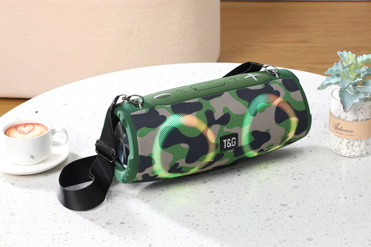 TG676 Dual Channel High Power Stereo Ultra Bass Shoulder-Mounted Battle Drum Bluetooth Wireless Speaker TG New