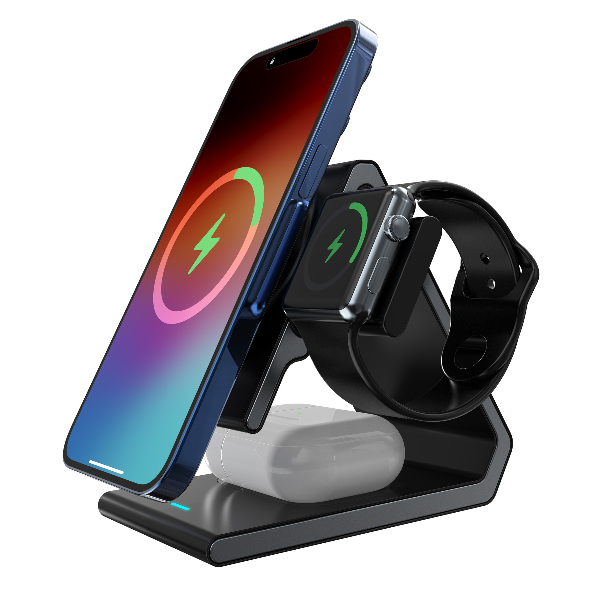 QI2 three-in-one wireless charger phone stand multi-function desktop new 15W magnetic wireless charger