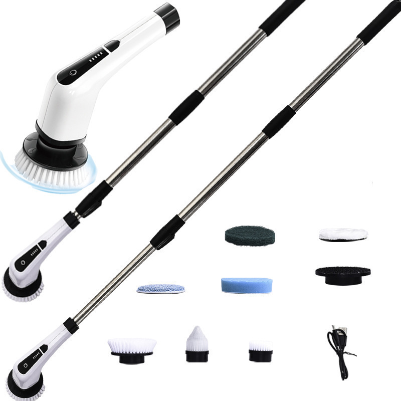 Multifunctional household wireless electric cleaning brush telescopic nine-in-one portable cleaning brush for kitchen and bathroom