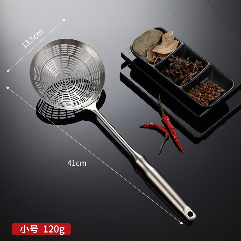 304 stainless steel hot pot slotted spoon, punched hole wire strainer, large colander, filter screen, strainer, noodle scoop, frying, thickened, large