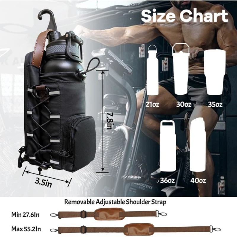 Dedicated outdoor sports magnetic water bottle bag water cup crossbody bag gym phone key storage bag