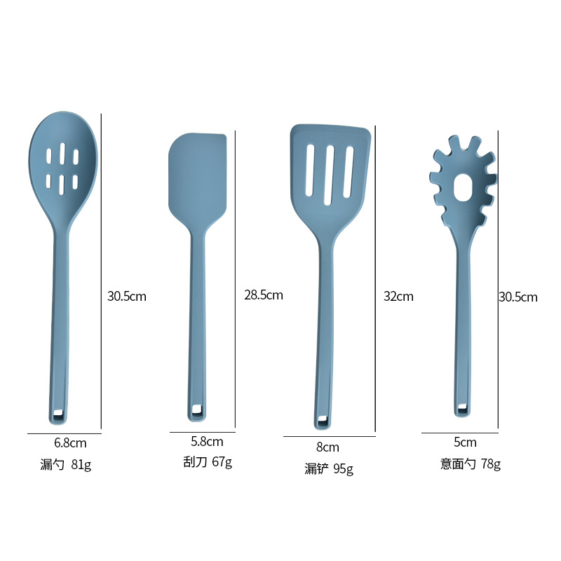 New household silicone cooking spatula spoon set frying spatula soup spoon kitchen silicone cookware 8-piece set