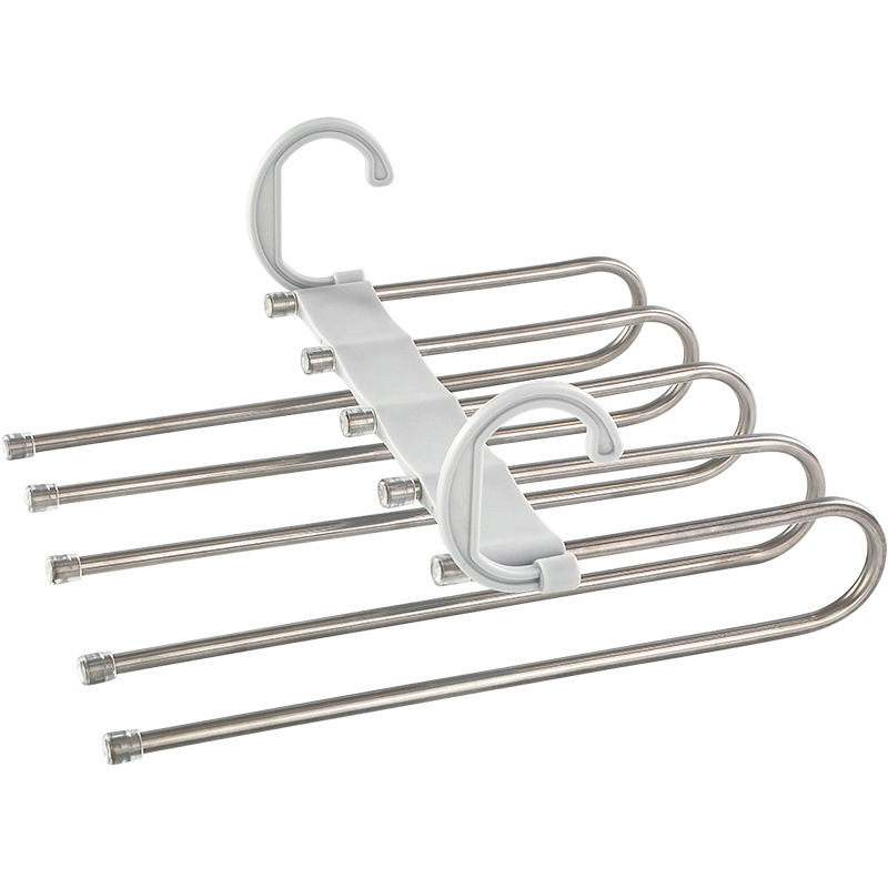 Multi-Layer Pants Storage Hanger Magic Trouser Clip Multi-Functional Stainless Steel Anti-Slip Pants Hanger Business Trouser Rack