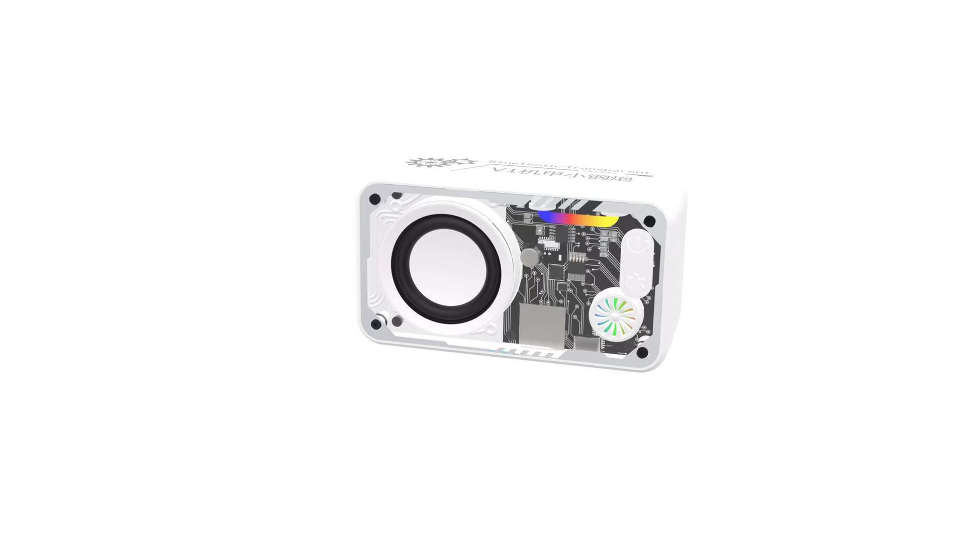 V1 A36 Transparent Mecha Card Slot Mini Speaker Wireless Bluetooth Mini Speaker Outdoor Portable Small Desktop Speaker