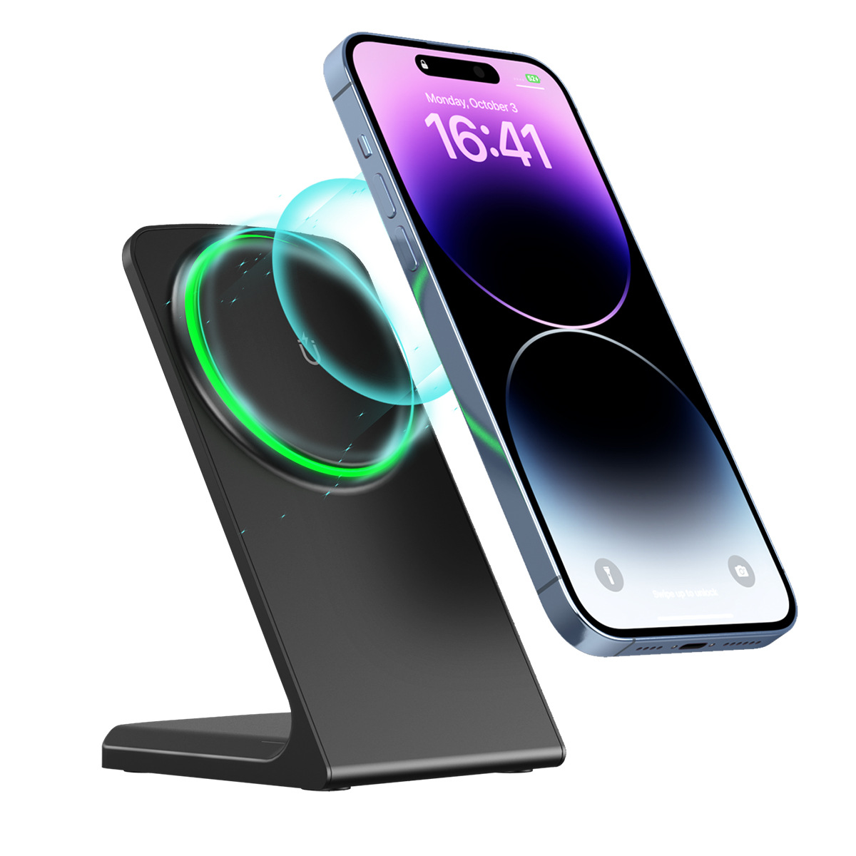 Single wireless charger 15W fast charging desktop phone stand wireless charger for Apple phones