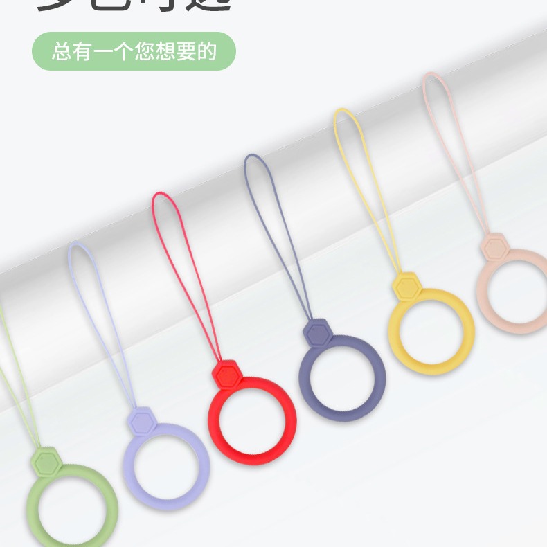 Silicone Fan Lanyard Gem Silicone Ring Lanyard Earphone Case Silicone Pendant Liquid Silicone Lanyard