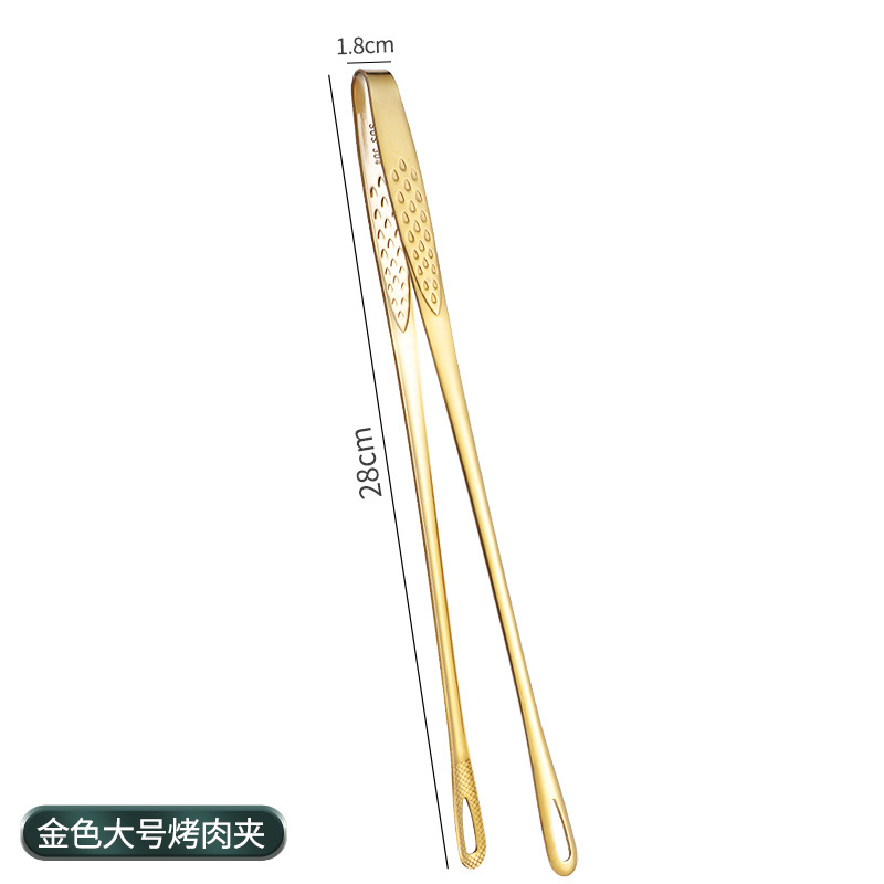 Barbecue clip 304 stainless steel outdoor picnic barbecue clip food clip self-service steak food scissors