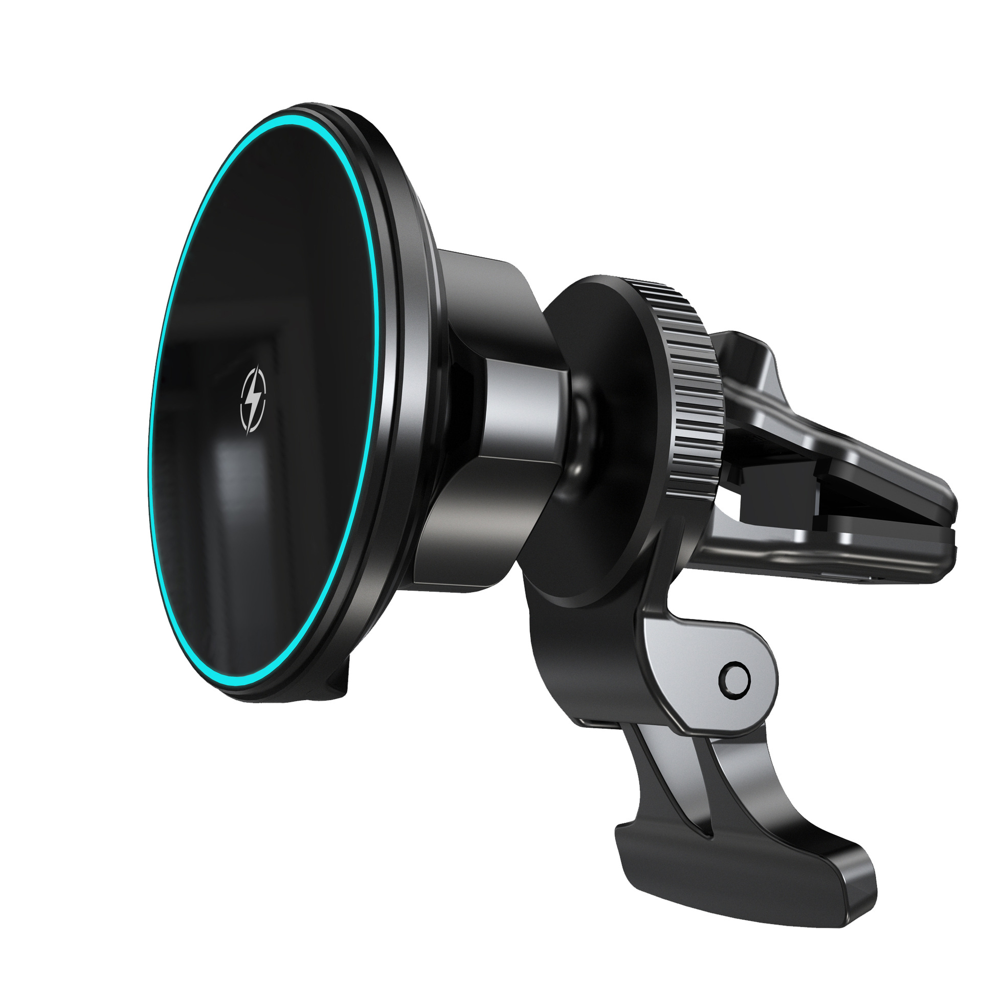 New magnetic car wireless fast charging phone mount RGB running light strong magnetic car magnetic wireless charger