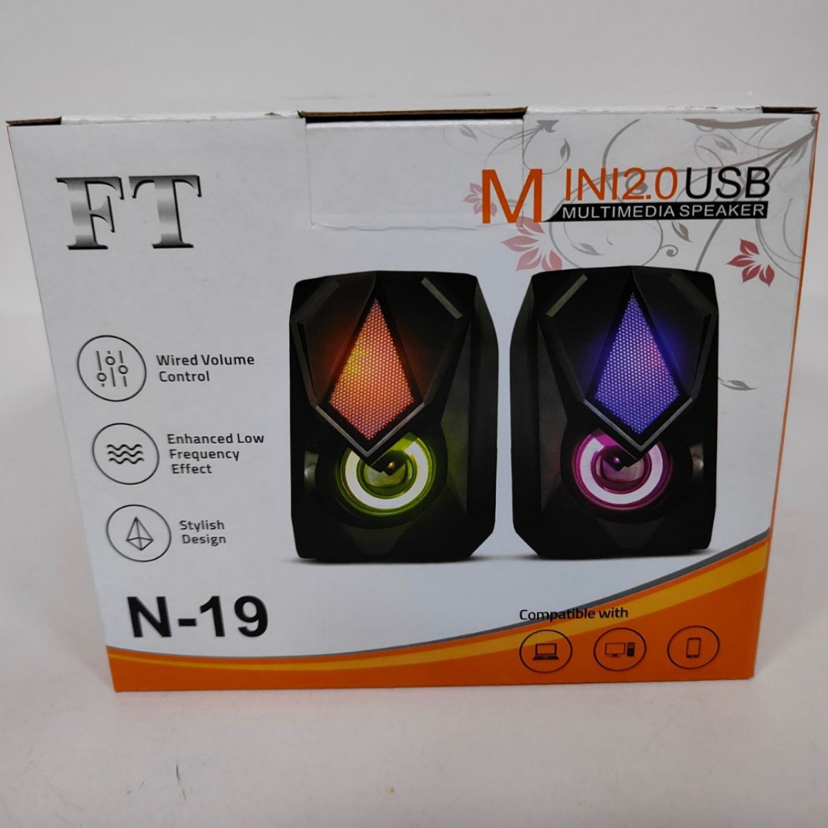 New RGB Light Speaker Desktop Home Computer Notebook Multimedia Wired Subwoofer Speaker