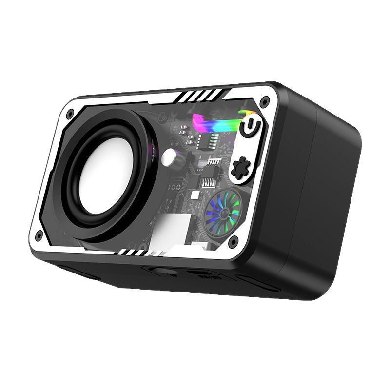 V1 A36 Transparent Mecha Card Slot Mini Speaker Wireless Bluetooth Mini Speaker Outdoor Portable Small Desktop Speaker