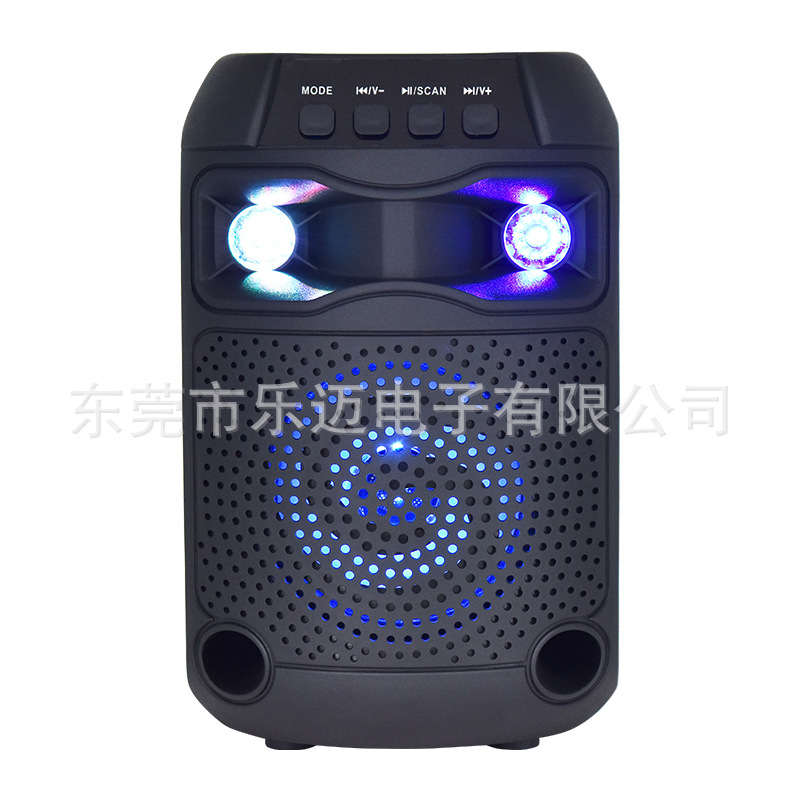 New Portable Square Dance Outdoor Home with Wired Microphone 5-inch RGB Handle Bluetooth Speaker with Card Slot