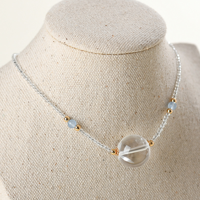 Natural White Crystal Collarbone Chain Original Adjustable Original Women's New Network Necklace