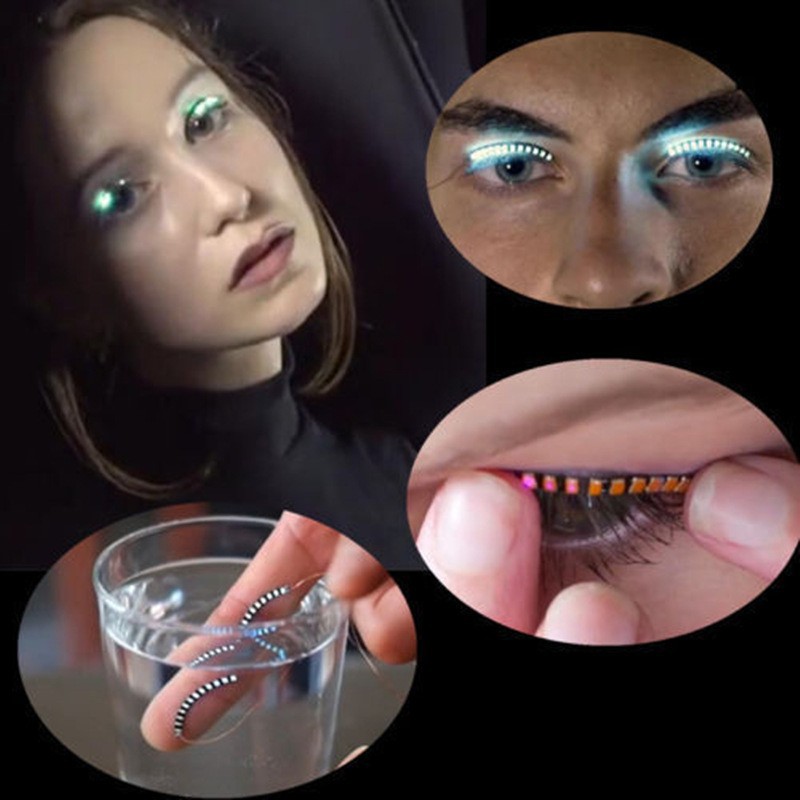 New LED Glowing Eyelash Sticker Eight Kinds of Flash False Eyelashes Night Light Non-Implantable Halloween