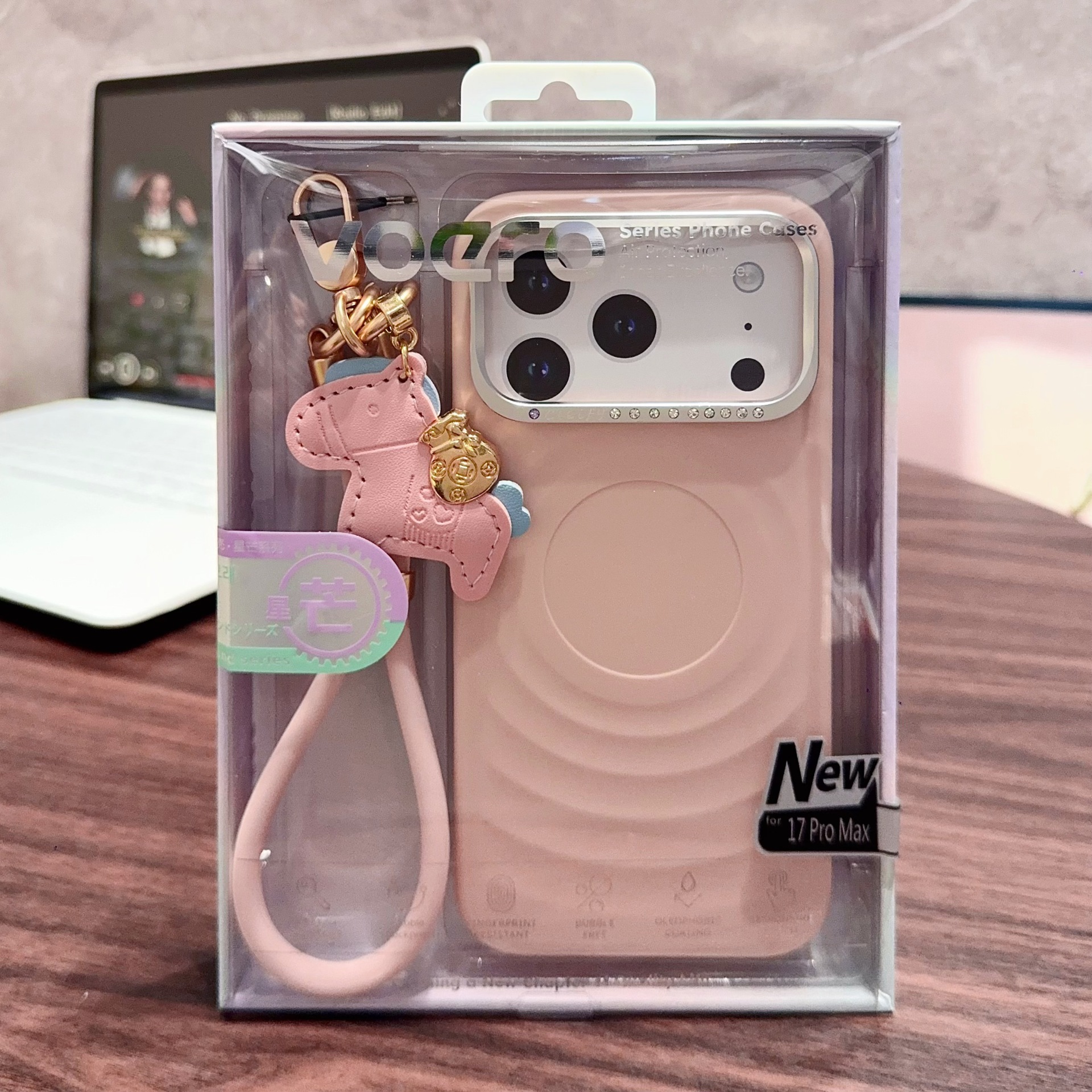 For iPhone 17 Pro Max Set Phone Case Apple 16 3D Water Ripple Hard Case Liquid Silicone Hand Strap