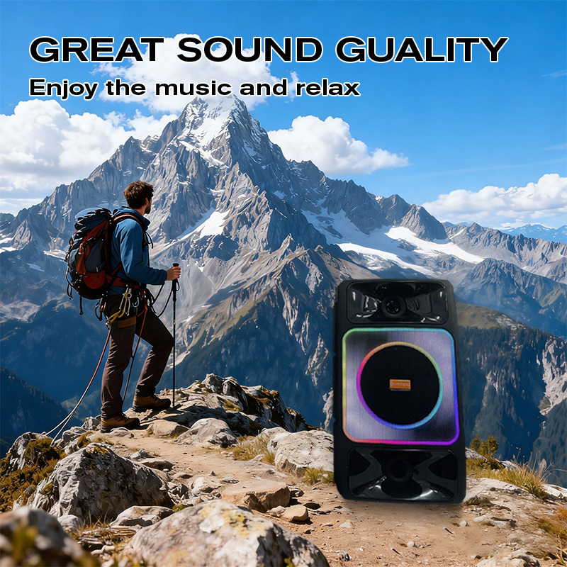 2026 New Dual 8-inch Export Dedicated High Power Mobile Portable Bluetooth Outdoor Square Speaker