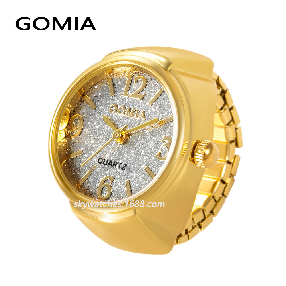 Ring Watch for Women, New Simple Digital Glitter Watch Student Finger Ring Watch Gold Finger Watch