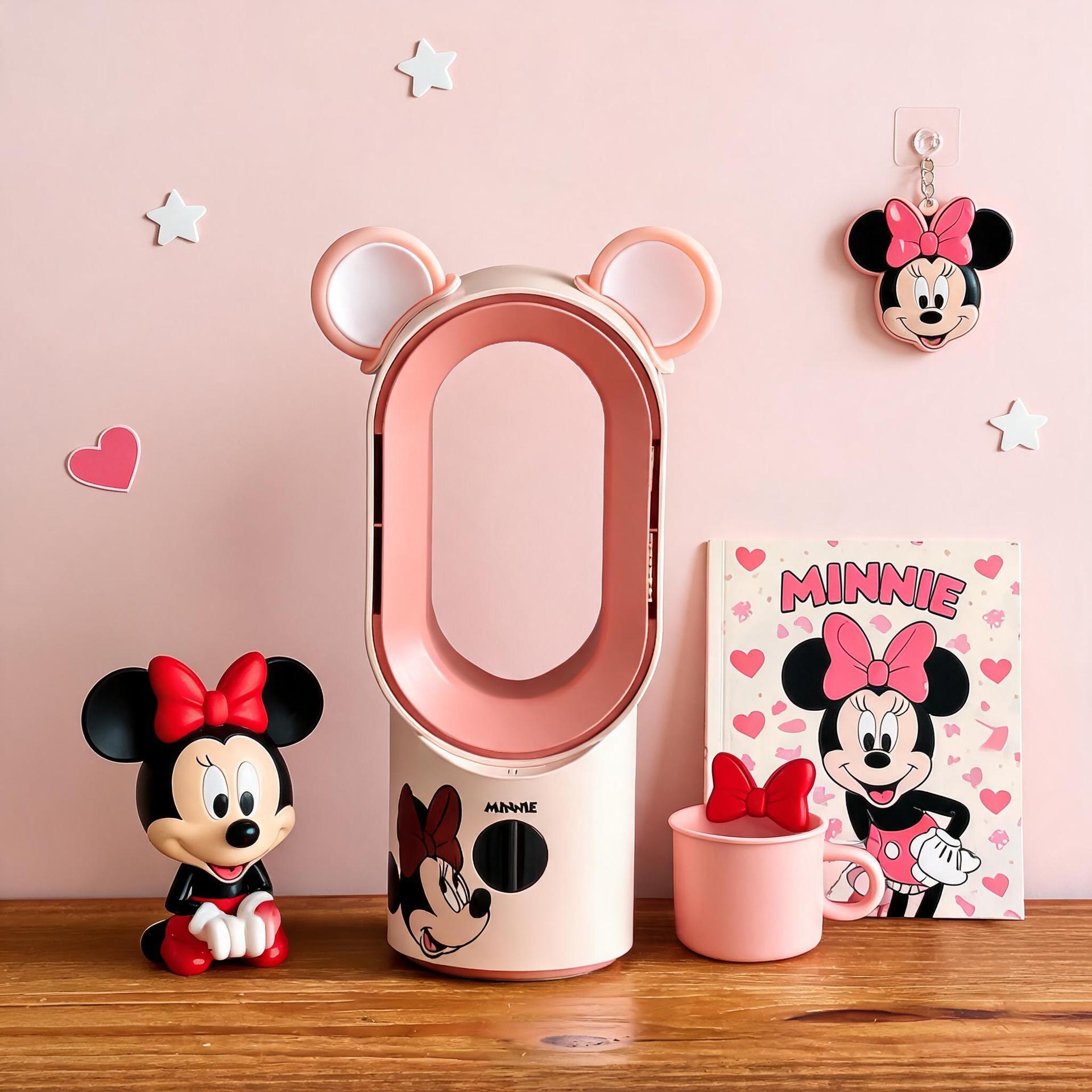 Disney Strawberry Bear Bladeless Fan Silent Air Conditioner Fan Home Student Dormitory Desktop Office Desktop Cooling Fan