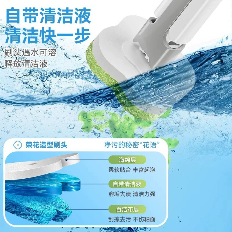 Baojiajie Disposable Double-Head Toilet Brush Home No Dead Angle 2026 New Toilet Brush Head Wall-Mounted
