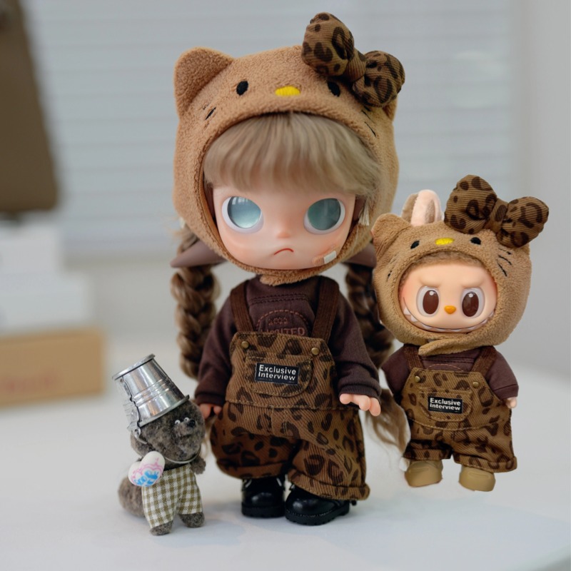 Leopard print Hello Kitty set 17cm vinyl doll clothes 2026 new outfit change