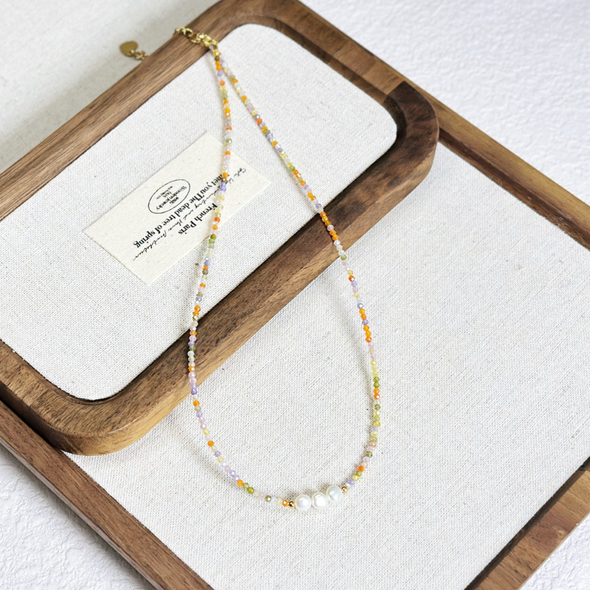 Minimalist Faceted Zircon Necklace Japanese Korean Style Beaded Necklace Simple Super Fairy Collarbone Chain