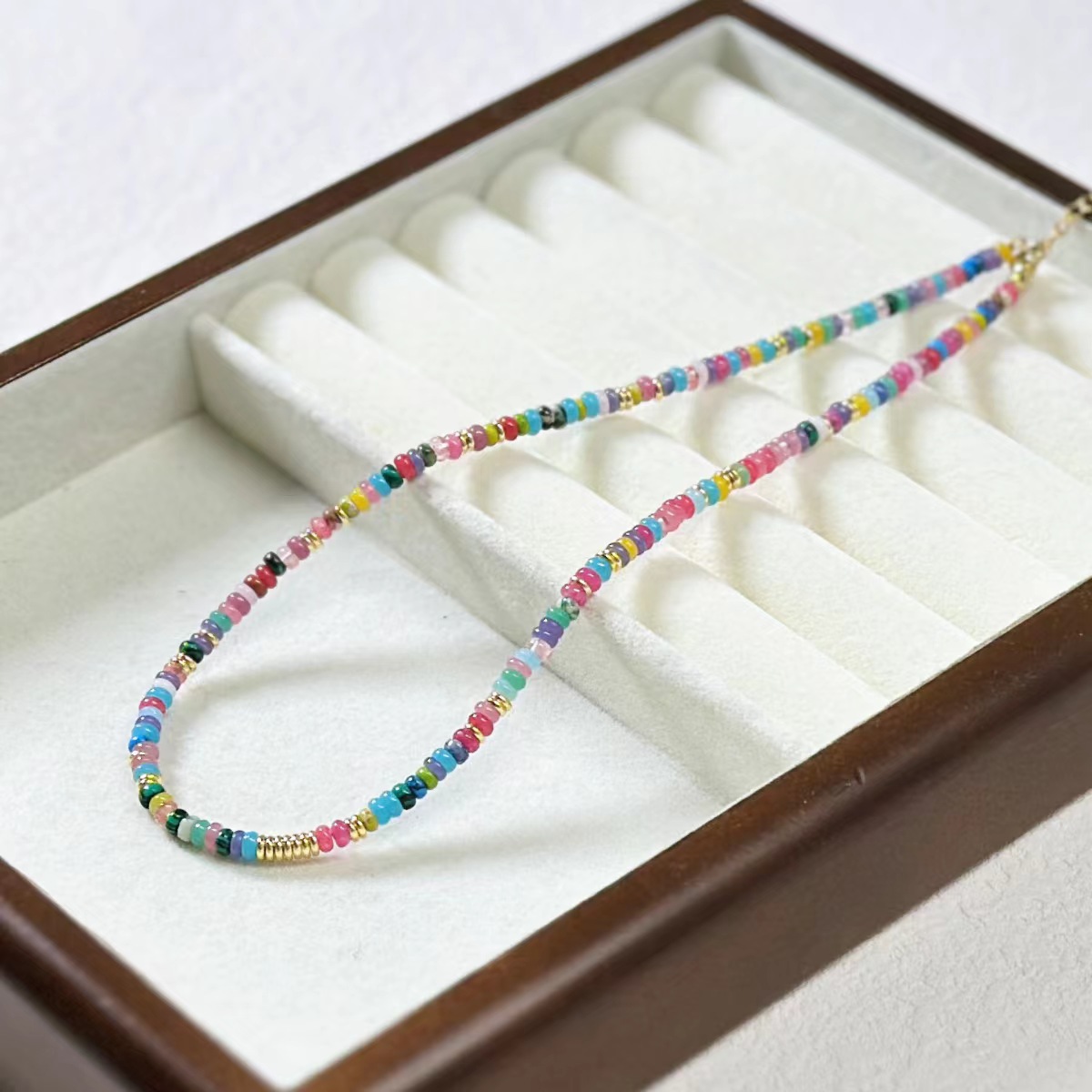 Niche aventurine natural stone necklace women abacus bead bracelet clavicle chain new Chinese style neck jewelry women