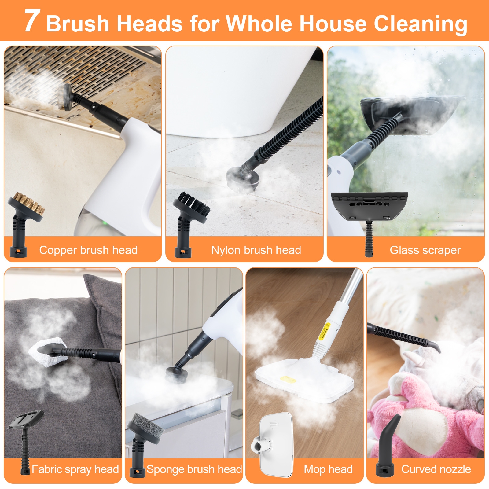 Amazon Handheld Floor Mop Steam Mop Multifunctional High-Temperature Steam Cleaning Machine