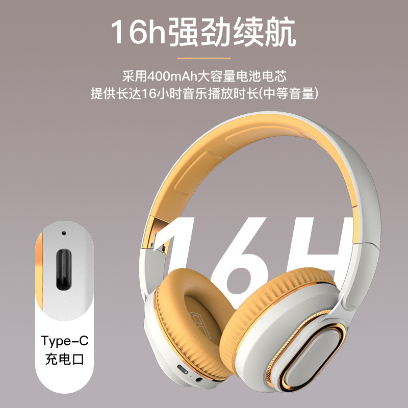 New H7 Over-Ear Bluetooth Headphones Wireless Card Folding Heavy Bass Private Mold Gaming Sports Headphones