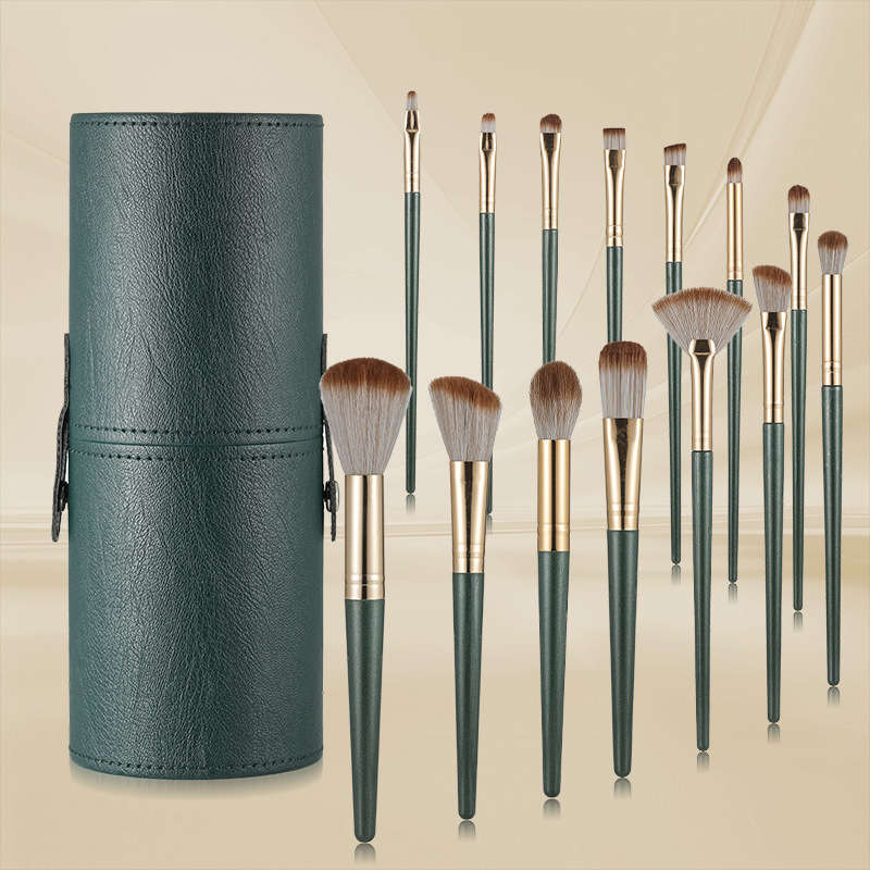 14-piece green cloud makeup brush set ultra-soft beginner full set powder brush foundation brush makeup tool