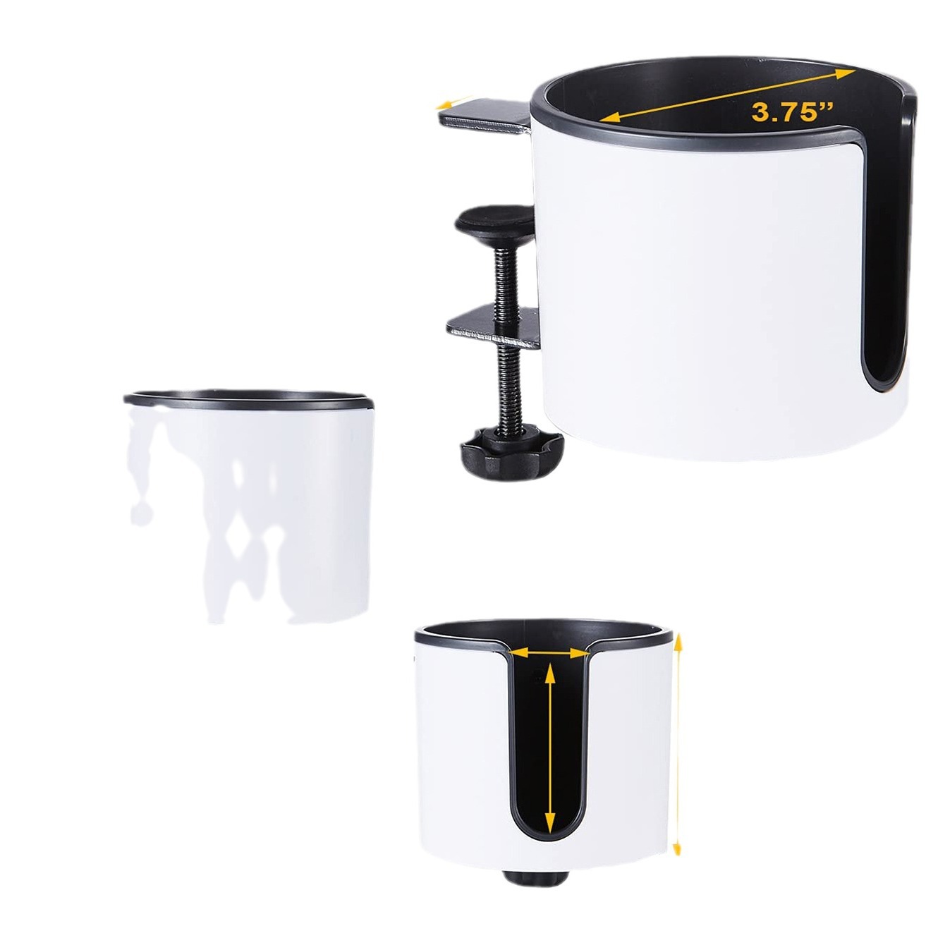 2023 360-degree rotating metal cup holder, 2-in-1 no-drill folding stand headphone hanger