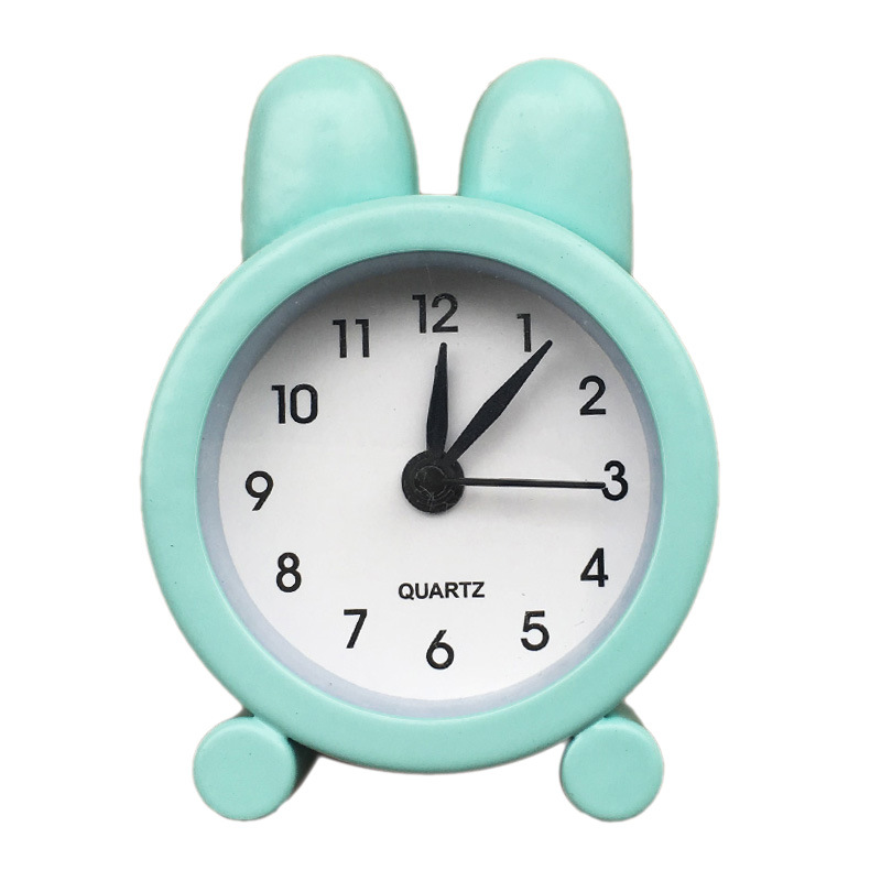 Mini Metal Small Alarm Clock Cute Rabbit Children Student Stationery Gift Alarm Clock Customizable with Logo