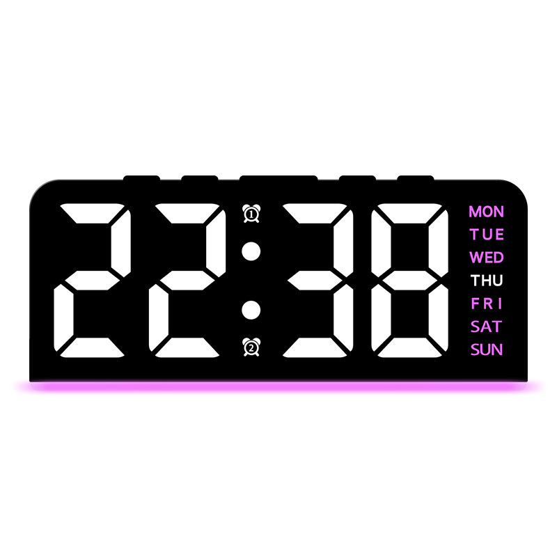 Innovative LED Large Digital Word Clock Atmosphere Light Date Desk Clock Multifunctional Digital Alarm Clock GH8033