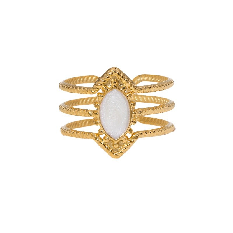 Stainless steel open ring 18K gold-plated simple titanium steel ring