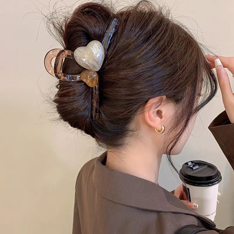 Brown large claw clip for women back of head bun clip for thick hair hair clip hair accessory