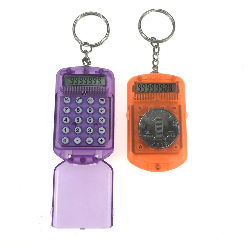 Primary School Student Mini Portable Pocket Computer Student Exam Keychain Pendant 8-Digit Calculator